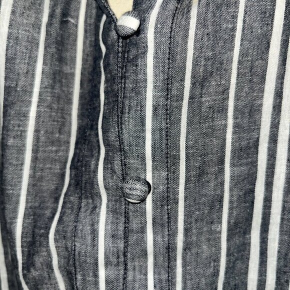 LANE BRYANT Long Balloon Sleeve Peasant Blouse - Linen Blend -Black & White - 26 - Picture 9 of 13